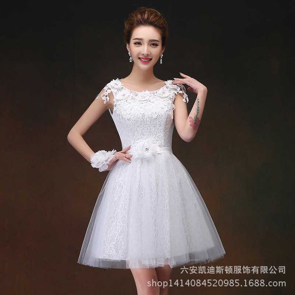 

luxury party evening dress bridmaid short 2021 spring and summer korean version sister group white banquet wedding, Black;gray