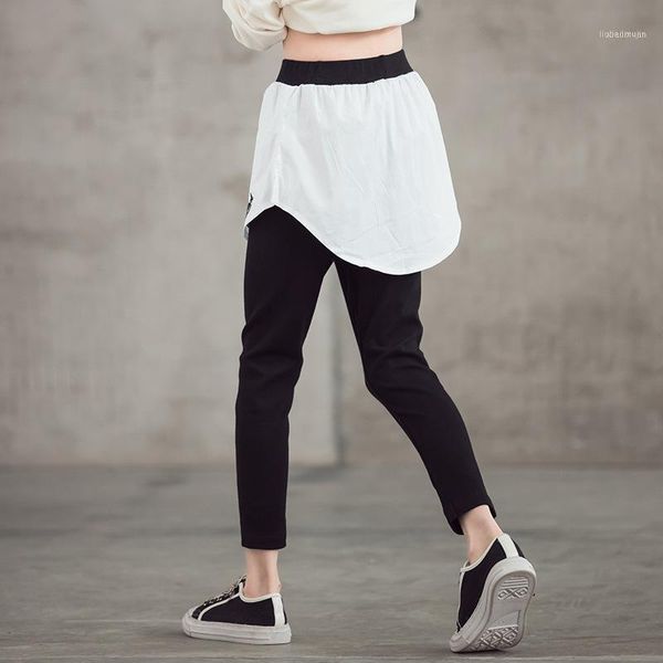 

years kids girls leggings 2021 fake two casual pants1, Blue