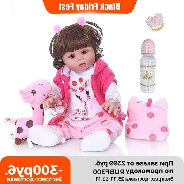 

shipping from moscow npk 48cm bebe reborn toddler girl doll full body vinyl baby bath toy waterproof anatomically correct