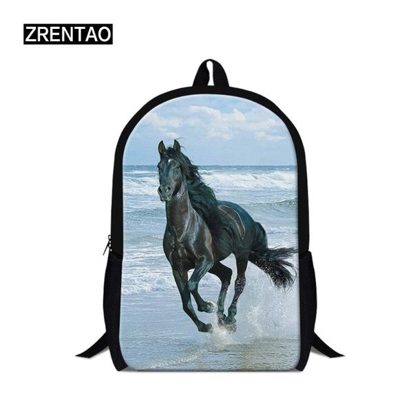 

backpack zerntao3d horse print backpacks pupils mochila boys girls daily bookbag animal bags men travel rucksack double shoulder
