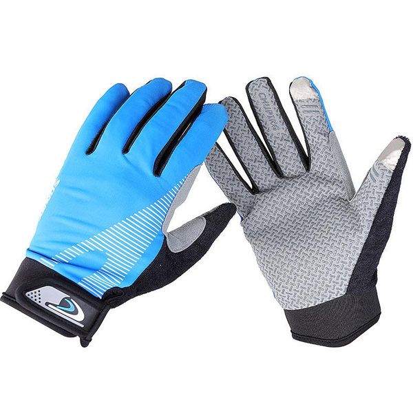 

sports gloves touch screen outdoor hiking mountaineering full finger breathable ice silk cycling mtb bike bicycle glove, Black