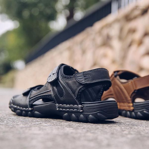 

sandals men summer leisure beach shoes fashion outdoor casual slippers breathable male big size 481, Black