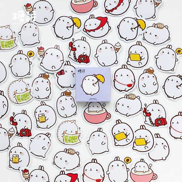 

45 pcs/pack Cute Cartoon Animals Paper Stickers For Diary Calendar Albums Decoration Scrapbook Planner Journal Child Diy, As photo