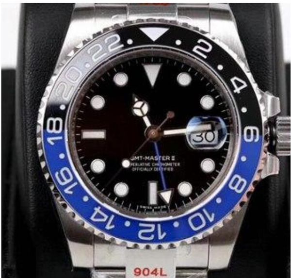 

men's ceramic bezel gm factory gmtii automatic cal.3186 watch men 904l steel 40mm 116710ln 116710blnr 116710 batman luminous diving cer, Slivery;brown