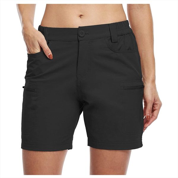 

pirate casual elastic waistband womens shorts loose with pocket fashion summer oversized short feminino, White;black