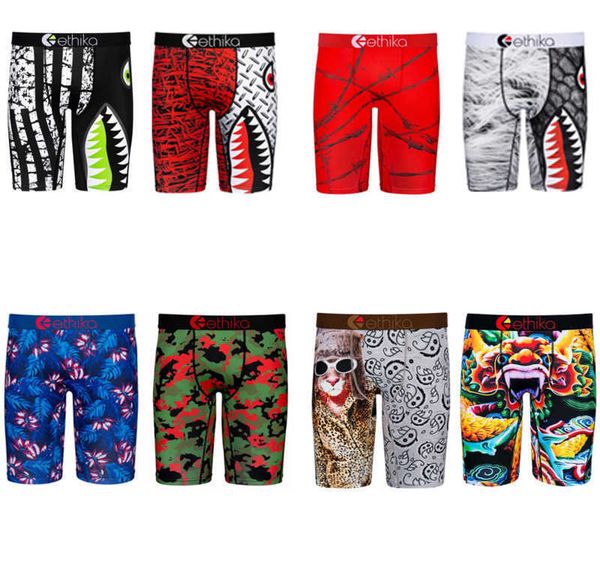 

ethika designer men pants ethika print men boxers underwear sports hip hop rock popular shorts fashion quick dry panties wholesale sell, White;black
