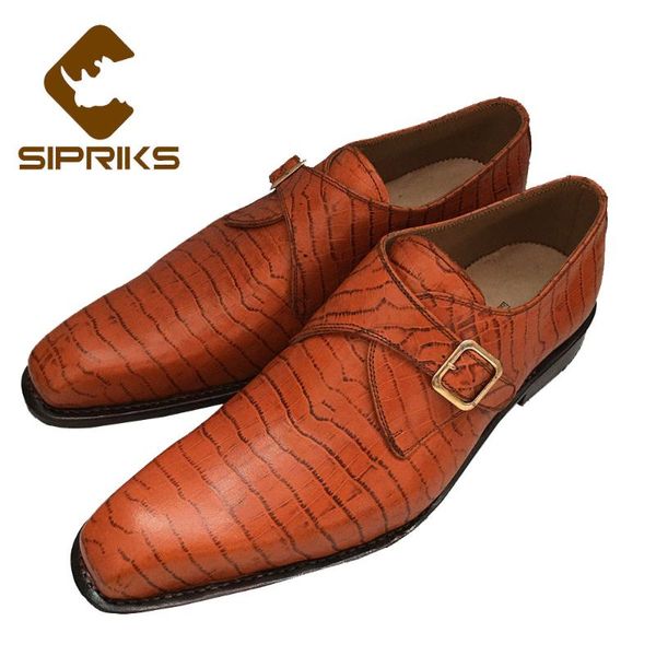 

dress shoes sipriks luxury italian mens blake custom buckle strap male single monk formal suits gents social 46, Black