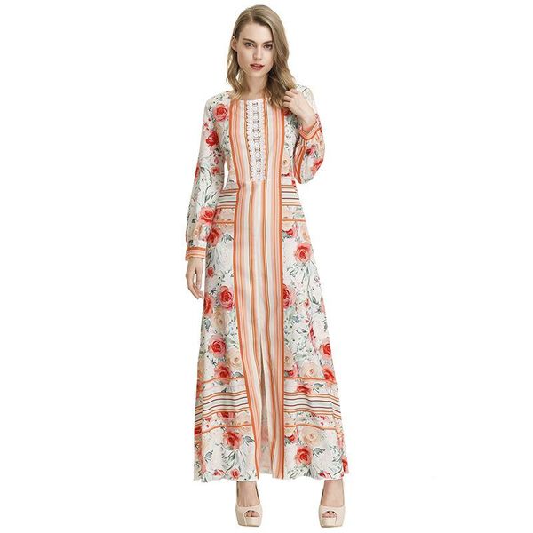 

casual dresses women dress saida de praia 2021 boho chic long summer women's beach ladies printed sleeve print polyester, Black;gray