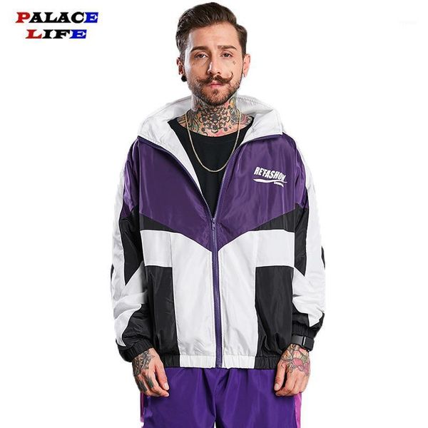 

men's jackets hip hop patchwork bomber men windbreaker 2021 spring loose casual woman jacket couple thin korean zipper coat, Black;brown
