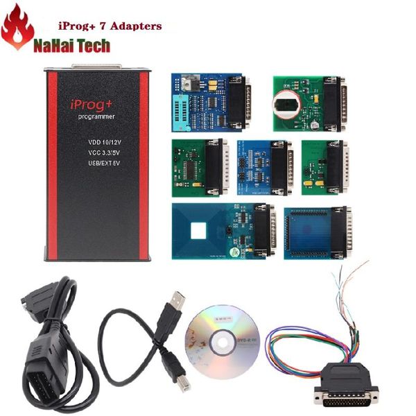

diagnostic tools iprog+ pro programmer with 7 adapter v85 support immo + mileage correction airbag reset replace carprog/digiprog/tango ipro