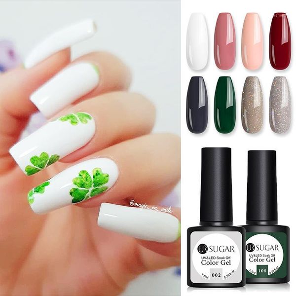 

sugar 8pcs nail gel set 122 colors semi permanent varnish soak off uv led for art lacquers design1, Red;pink