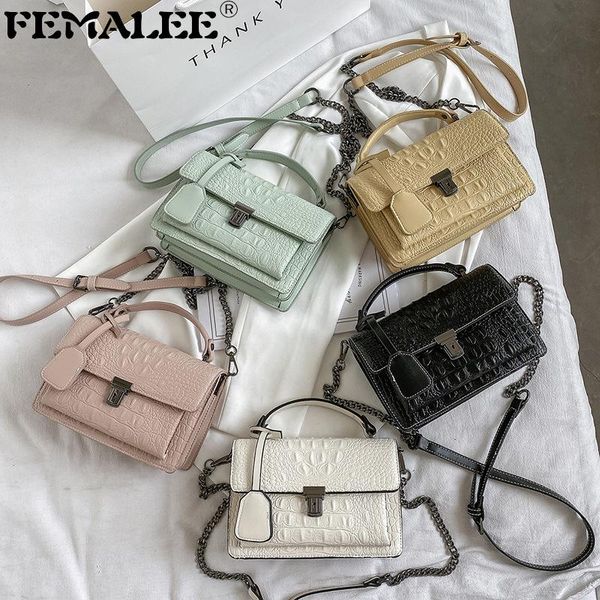 

solid color designer luxury handle tote women alligator leather handbag girl brand shoulder messenger bags