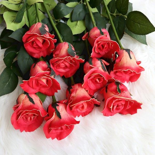 

decorative flowers & wreaths artificial green plants, 55cm pink roses, wedding bouquets, diy parties, home decoration, stage, holiday flower