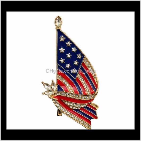 

pins, brooches jewelry american oil diamond chinese friendship commemorative flag badge alloy brooch drop delivery 2021 w859t, Gray