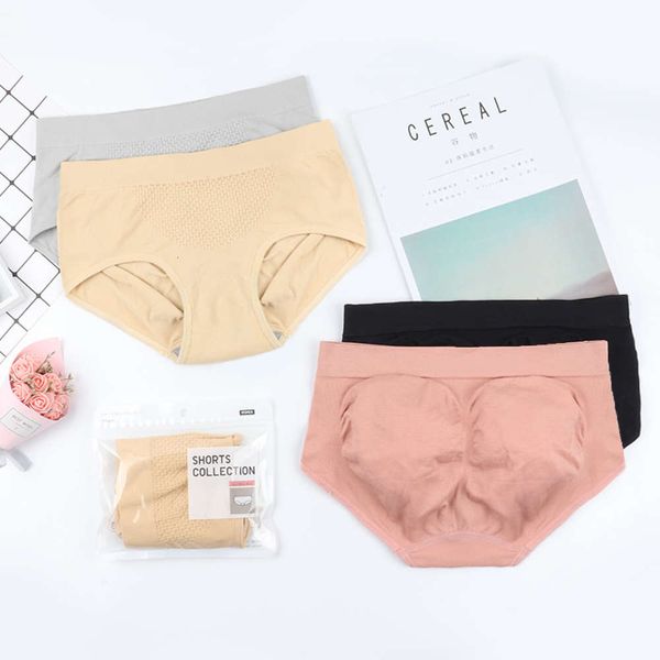 

honeycomb waist peach underwear, hip abdomen breathable seamless, Black;pink