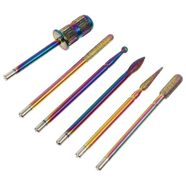 

nail files 6pcs manicure salon drills colorful grinding heads