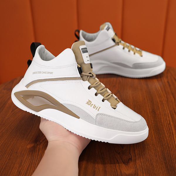 

men's korean soft leather winter plush cotton elevated casual fashion sho, Black