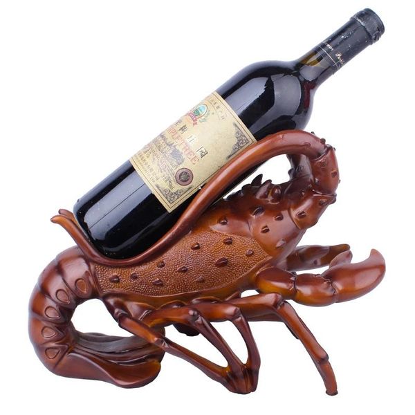 

decorative objects & figurines lobsters wine rack retro holder shelf resin animal sculpture stand home restaurant window decorations interio