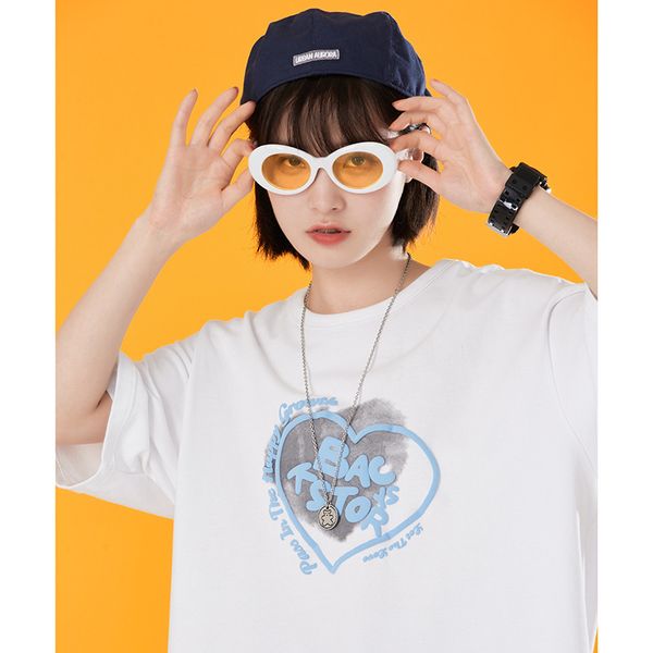 

fashion t shirt for women hanlu 2021 summer brand short sleeve foam three dimensional printing lovers, White