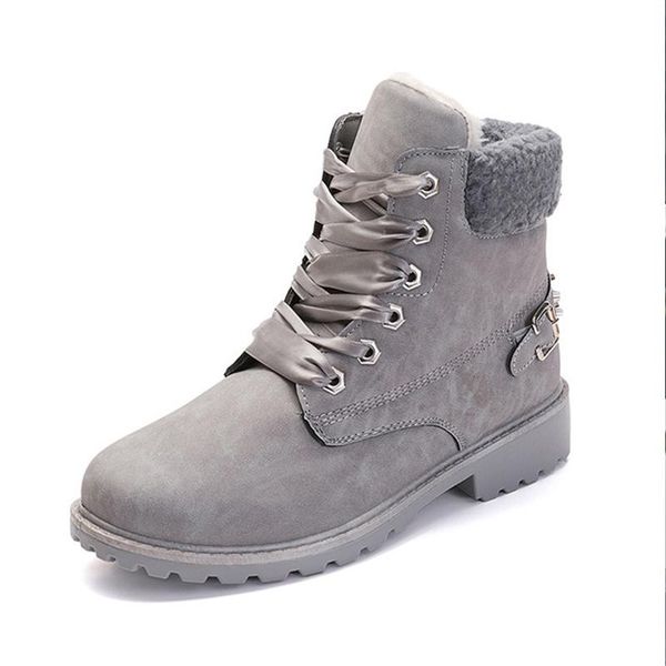 

boots 2021 women's casual winter sneakers with fur warm female short ankle shoes lacing ladies sports, Black