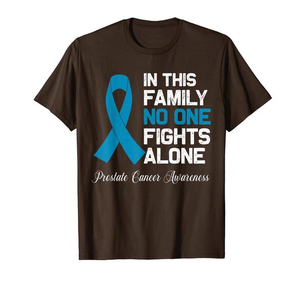 

in this family no one fights alone prostate cancer awareness t-shirt, White;black