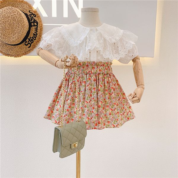 

cute baby girl 2021 princess summer clothes set white tshirt and skirt kids girls clothing sets for children tracksuit outfits