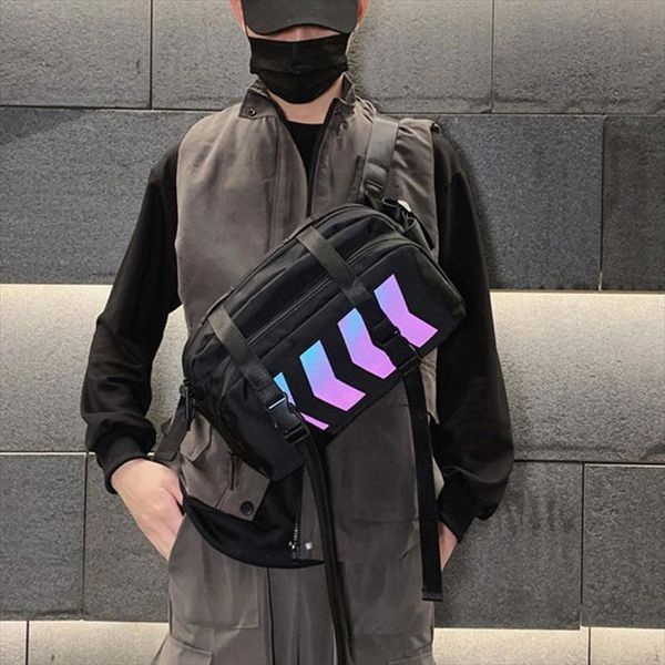 

men chest bag reflective waist pack oxford casual travel belt hip hop fanny capacity phone pocket