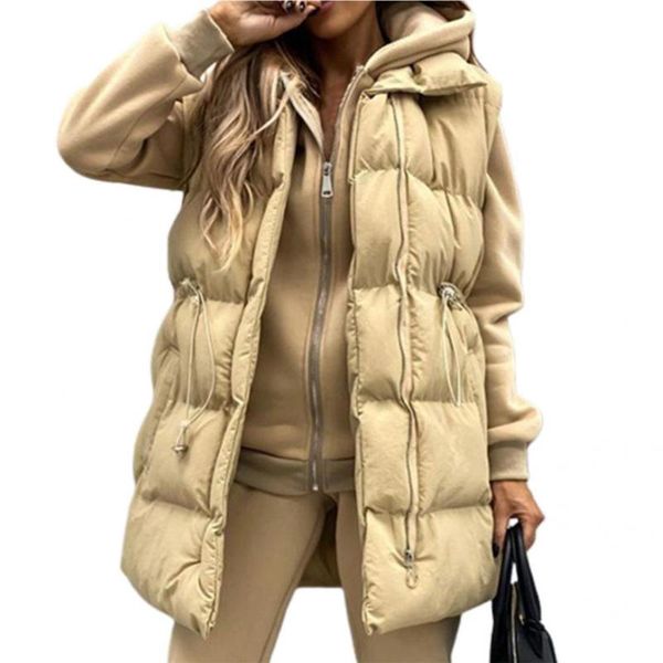 

women's vests women waistcoat skin-friendly lady vest turn-down collar thermal fabulous drawstring, Black;white