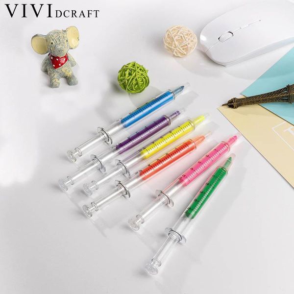 Raporistas Vividcraft Highlighter Caneta Creative Agulha Papelaria com tinta invisível Rotuladores Aleatória Cor Aguarela Scribble