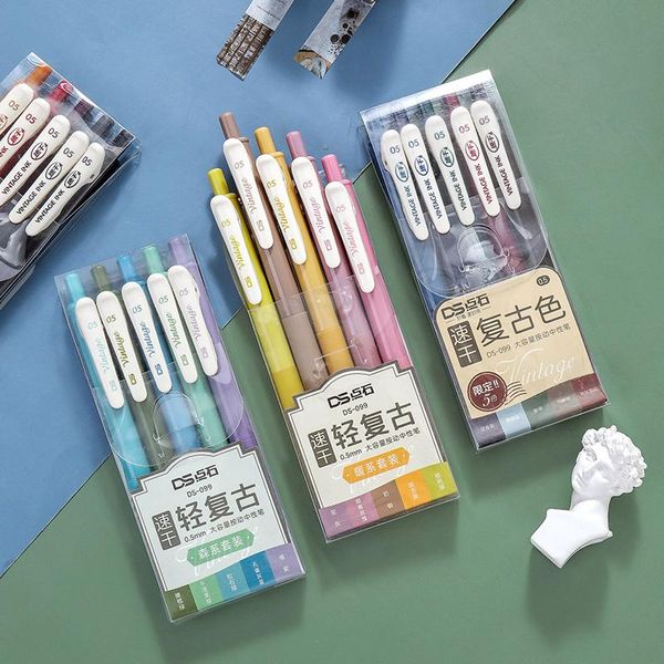 

gel pens 5/10pcs retro color ink pen 0.5mm vintage for journaling diy gift card coloring drawing school office supplies
