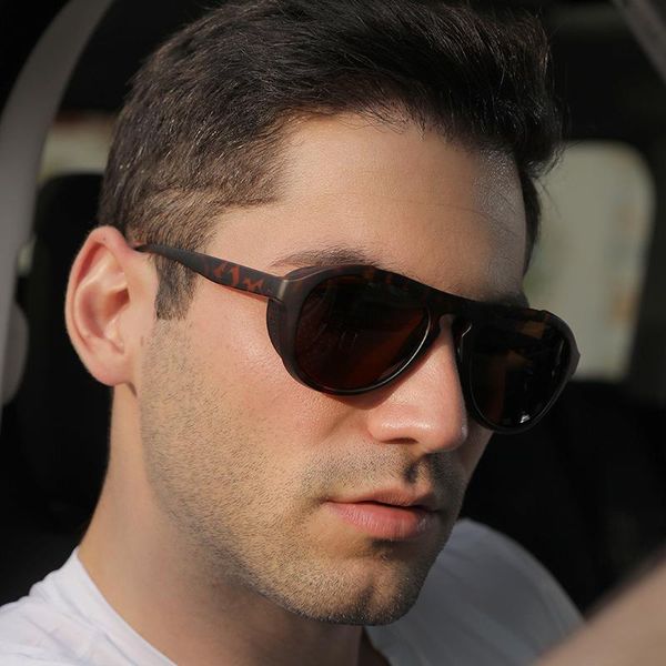 

fashion pilot style polarized driving sunglasses men sports side shield brand design punk sun glasses gafas de sol hombre, White;black