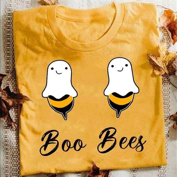 BOO Bees Çiftler Getirdi Cadılar Bayramı Kostüm Komik Parti Vintage Erkekler T-shirt Ebeveyn-Çocuk Ile 100% Pamuk T-shirt Yüksek Kalite 210324