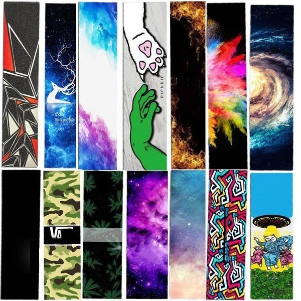 

skateboarding 122cm dancing longboard griptapes long board grip tape skateboard anti-slid sandpaper colorful graphic deck protective