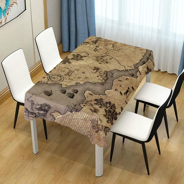 

table cloth map old vintage tablecloth polyester cover