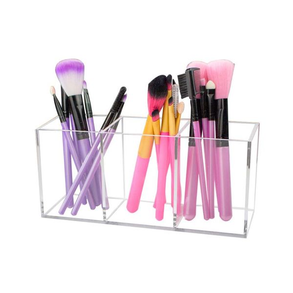 

promotion black/white/transparent acrylic makeup organizer cosmetic holder tools storage brush accessory box boxes & bins