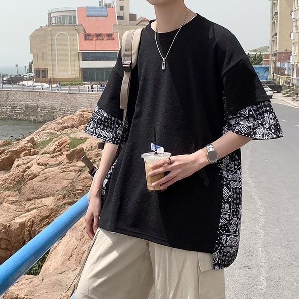 

men's t-shirts to man shirts oversized -shir t shirt for men clothing sweatshirt man's t-shirt fashion hip hop, White;black