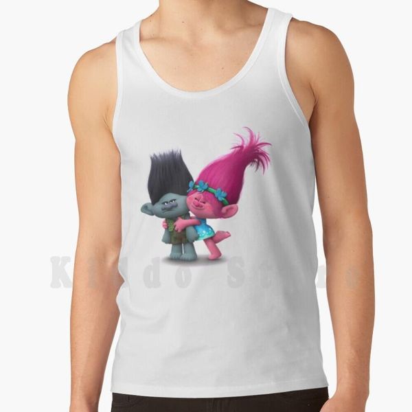 

men' tank branch and princess vest sleeveless trolls world tour, White;black