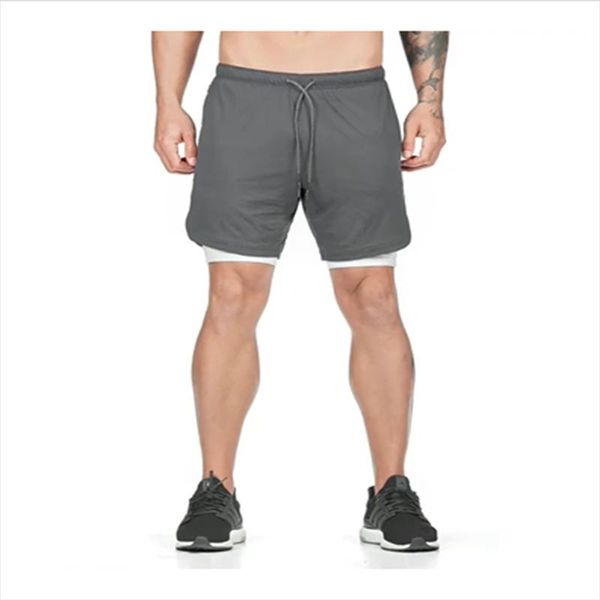 

men's quick-drying sports pants shorts double large size training jogging sweat-absorbent and breathable fitness gym clothing, White;black