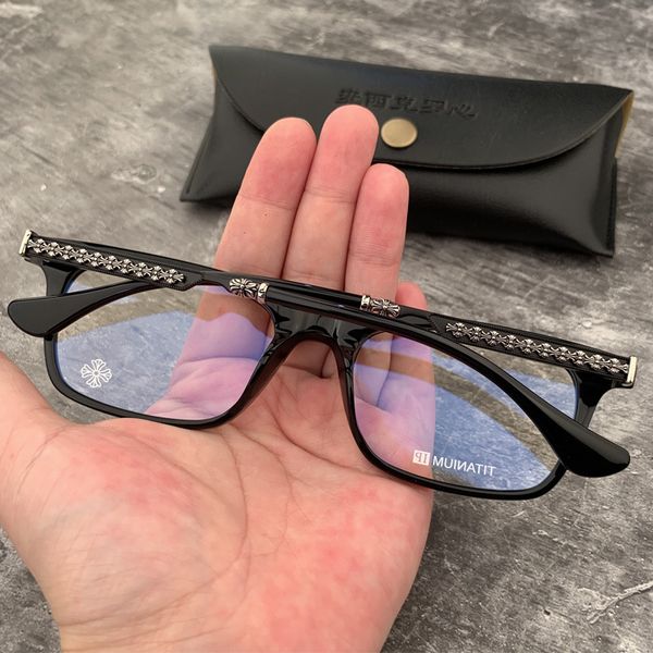 

krosin pure titanium nearsighted glasses, moving silver, men's and women's personality versatile square glasses frame, White;black