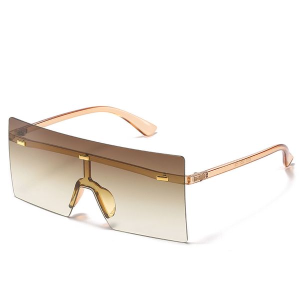 

oversized flat sunglass women luxury digner plastic frame eyewear square one-piece gradient len shad lunette de soleil, White;black