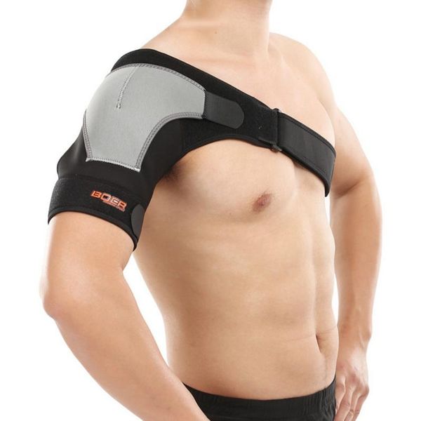 

elbow & knee pads adjustable shoulder support compression strap pain relief brace breathable pressure pad should, Black;gray