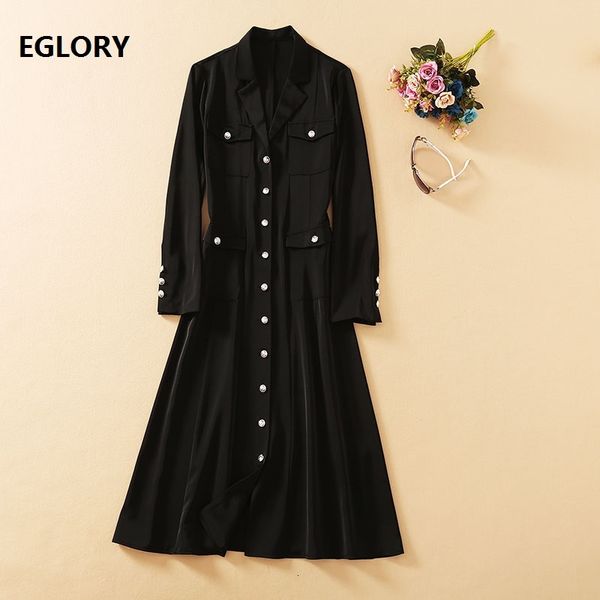 

dresses new celebrity inspired women's notched collar buttons front long sleeve mid-calf black long blazer ol, Black;gray