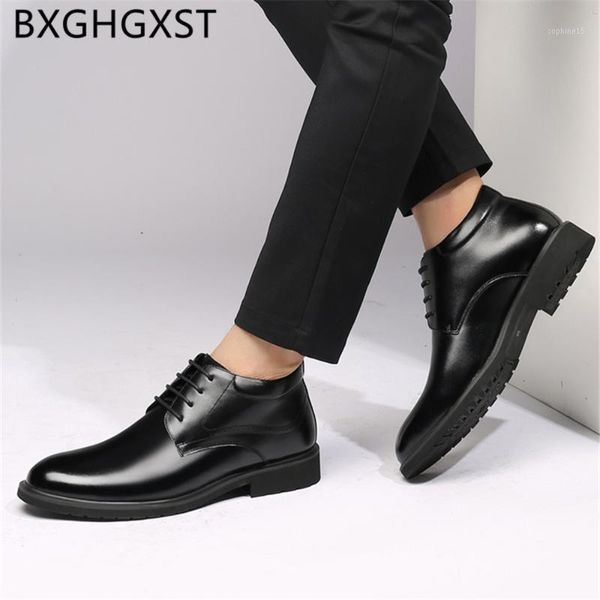 

boots leather men office shoes mens dress coiffeur corporate for 2021 snow luxury zapatos hombre1, Black