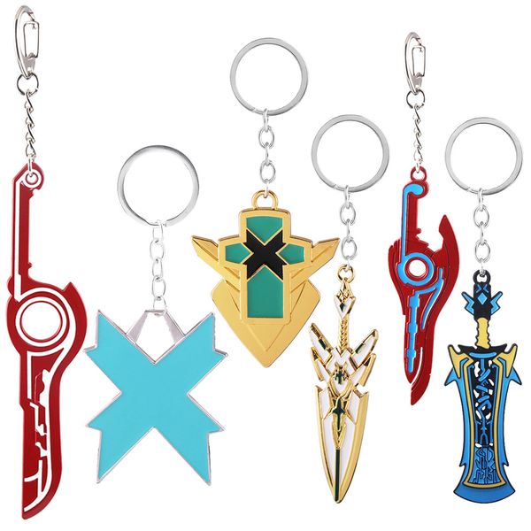 

Game Xenoblade Chronicles Shulk Momado Mythra Hikari Pyra Homura Rex Niyah Sword Alloy Keychain Keyring Key Chain Accessories