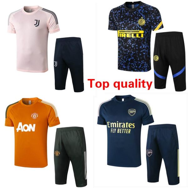 

men's tracksuits 20-21 b.fernandes shirt martial short sleeve training suit pants saka dybala morata tracksuit, Gray