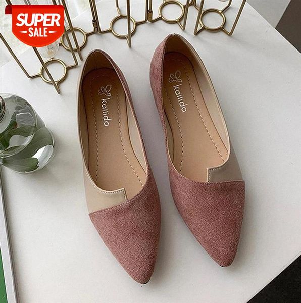 

2020 flat shoes women sweet flats shallow women boat shoes slip on ladies loafers spring flats pink #jf5b
