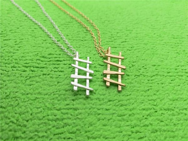 

pendant necklaces steps ladder to success construction layered small high for minimalist geometric meaningful graduation jewelry, Silver