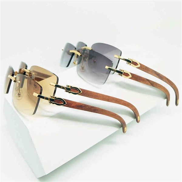 

80% off wholesale wood sunglasses men sun glasses square rimless shades for women gafas de sol, White;black