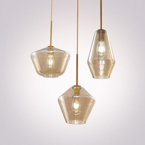 

nordic colored glass pendant lights for living room hanging lamps modern simple home decor bedroom led lamp