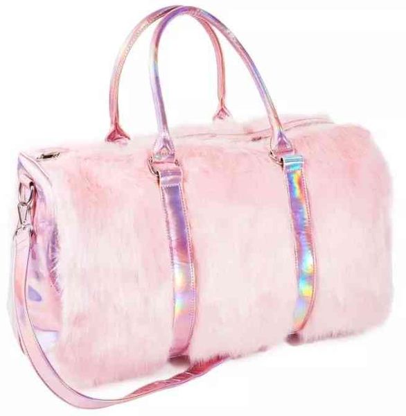 

sugar threllz same fur bag high end laser travel holiday, Blue;pink